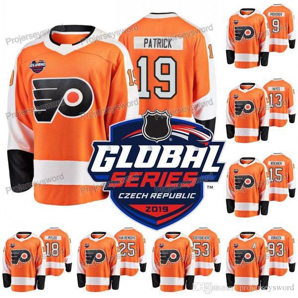 

Philadelphia Flyers Nolan Patrick 2019 Global Series Jersey Ivan Provorov James van Riemsdyk Claude Giroux Shayne Gostisbehere Jakub Voracek
