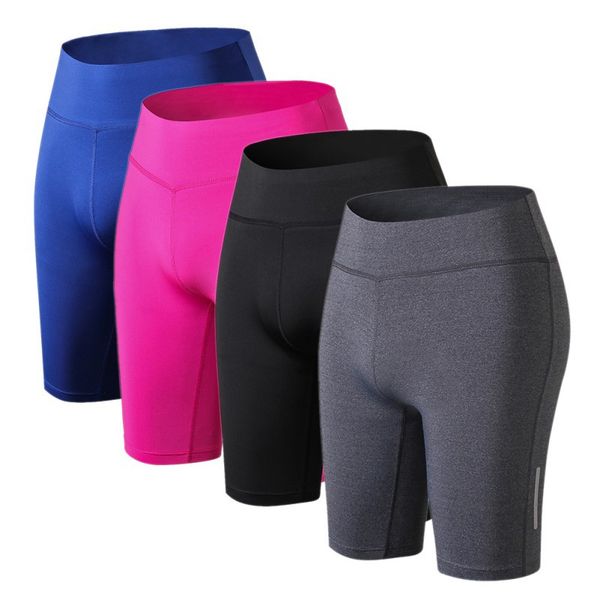 

fashion tight shorts ladies compression version tight night reflective high waist elastic yoga running shorts, White;red