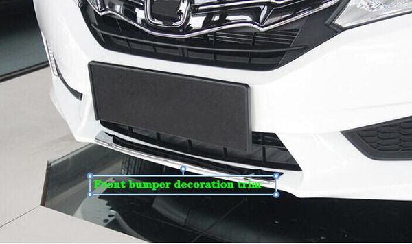 

abs chrome 1pcs front bumper decoration trim+1pcs rear bumper protection trim for honda city 2015-2017