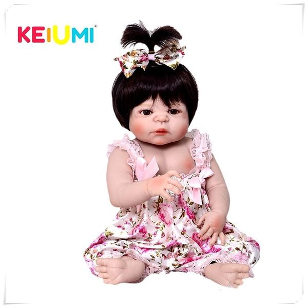 

keiumi reborn girl baby doll full silicone body realistic princess newborn doll for kid birthday gift child shower toy y191213