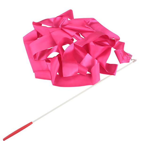 

1 pcs colorful 4m gym dance bodybuilding ribbon rhythmic art gymnastic ballet streamer twirling rod stick for gym training