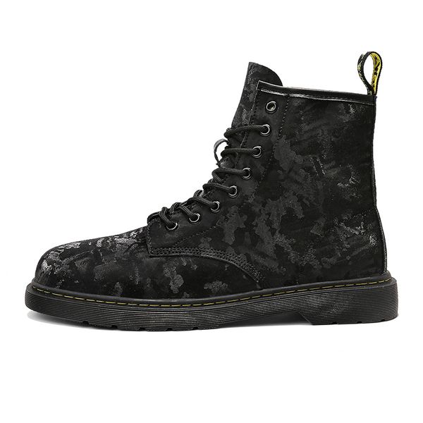 

classic retro leather boots overalls cotton casual outdoor men's sports shoes walking gym sneakers men zapatillas hombre, Black