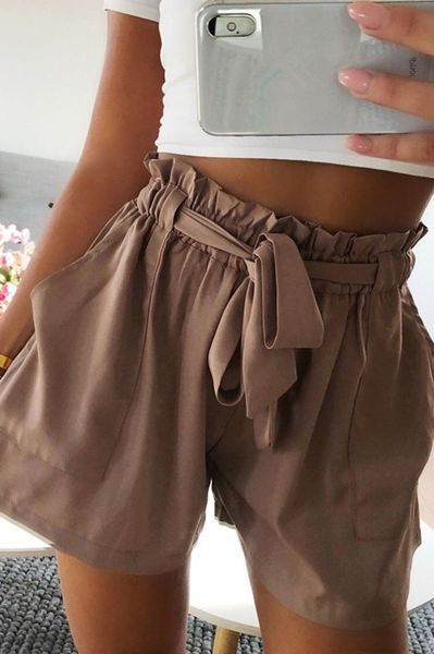 

women summer shorts lady vintage short pants casual high waist shorts beach pants, White;black