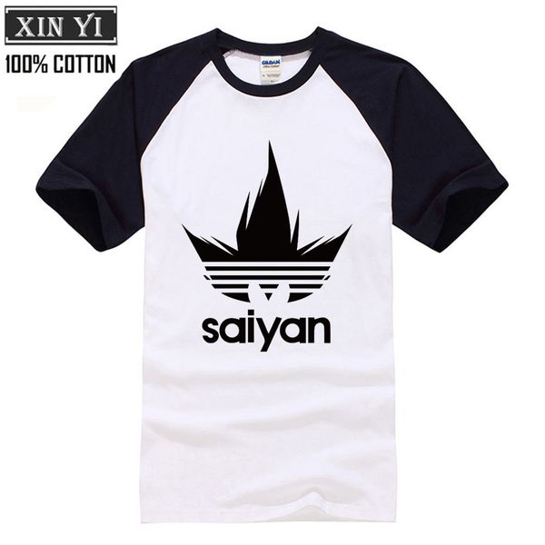 

super saiyan japanese anime dragon ball z brand men t shirt db summer 100% cotton round neck raglan t-shirts camisetas hombre, White;black
