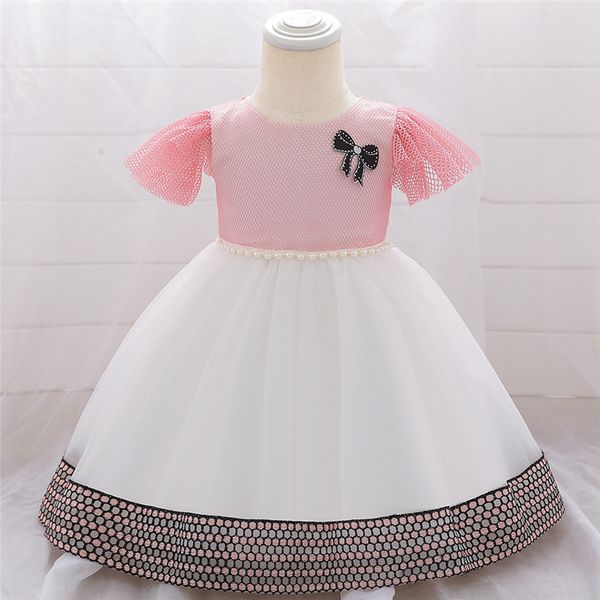 

tulle dress summer new baby girl dress clothing cute beautiful elegant lattice princess birthday banquet, Red;yellow