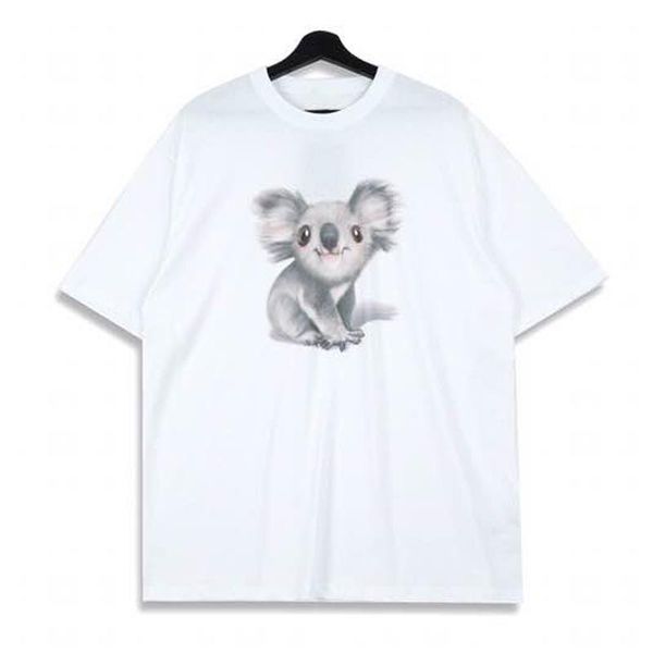 

20ss summer cute australia koala printed cartoon tee high street short sleeves casual t-shirt men women breathable tee hfymtx771, White;black