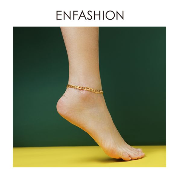 

anklet enfashion simple link chain bracelet gold color stainless steel double circle anklets for women foot fashion jewelry 2020, Red;blue
