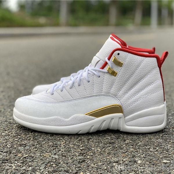 

fiba bumblebee gs cny michigan reverse taxi game royal 12 12s basketball shoes white gold red mens trainers designer sneaker