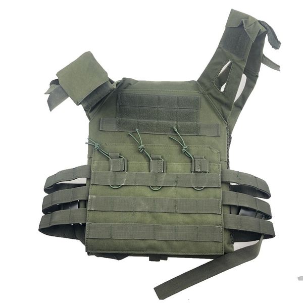 

new men jpc tactical vest molle outdoor hunting airsoft paintball with chest protective plate carrier tactical vests, Black;green