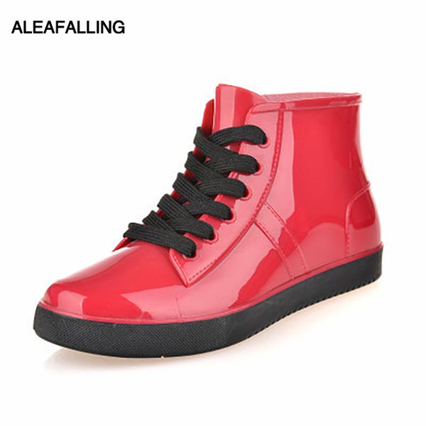 

aleafalling women rain boots mature lady flower waterproof lady shoes warm thicken rainproof ankle outdoor girl's shoes aw07, Black