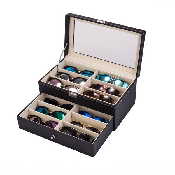 

high-end storage display glasses box 12-bit wooden pu multi-grid glasses storage display box