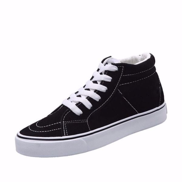 

designer brand luxury men's shoes women canvas shoes color splicing couple leisure high shoe quality good original box packaging, Black