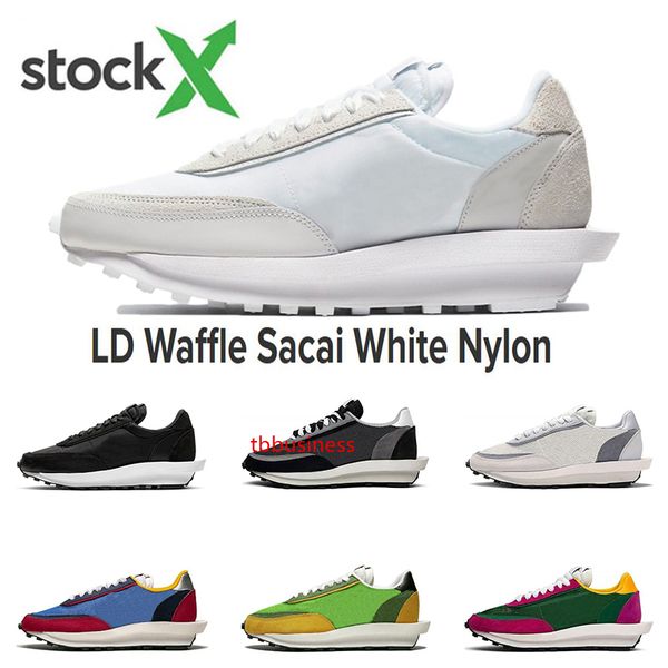 

2020 stock x ld waffle sacai white nylon fashion running shoes for men green gusto pine green varsity bule summit sports sneakers trainers