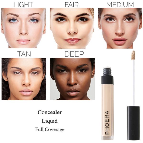 

1pc concealers colour correctors phoera makeup waterproof liquid moisturizer conceal hd high definition brighten concealer