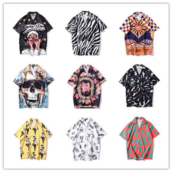 

мужские дизайнер большого размера 3d рубашки гавайский стиль свободный свободного покроя пара рубашка, White;black