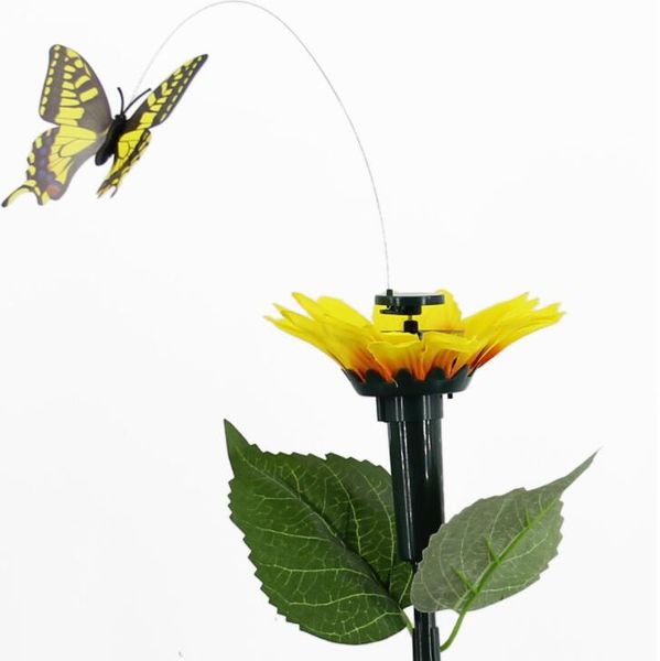 Simulação Butterflys Solar Luz Início Jardim simulação Dança borboleta que vibra vibração Fly Hummingbird Garden Decoração LSK112