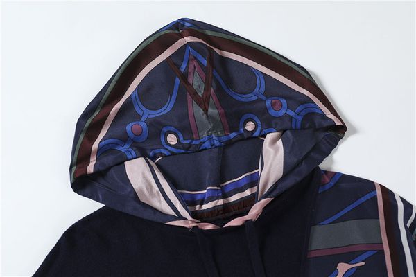 

new clothing fall shoulder sleeve printed pure silk knitting f9130 long sleeve hooded jacket, White;black
