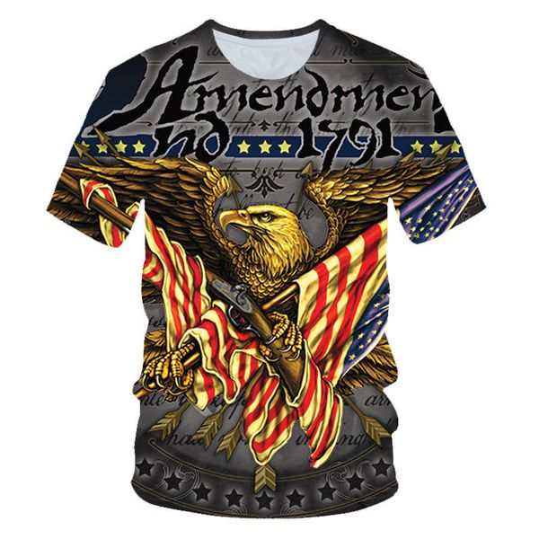 

20193d. print usa u.s.a national flag eagle t pity male, White;black
