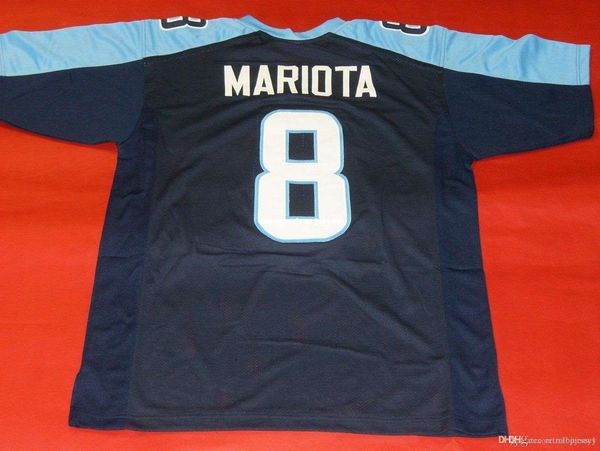 

retro #8 marcus mariota custom mitchell & ness jersey bule mens stitching s-5xl,6xl football jerseys running, Black;blue