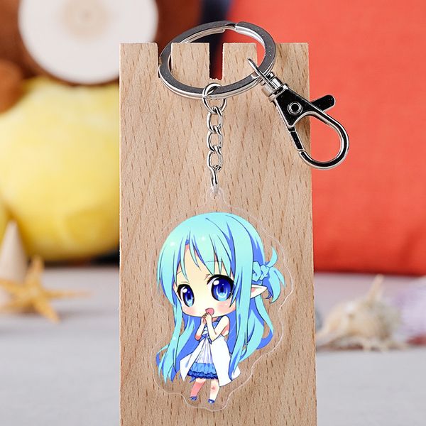 

cosaner sword art online fashion anime acrylic key chains cartoon keyring keychain pendant keyholder birthday gifts, Silver