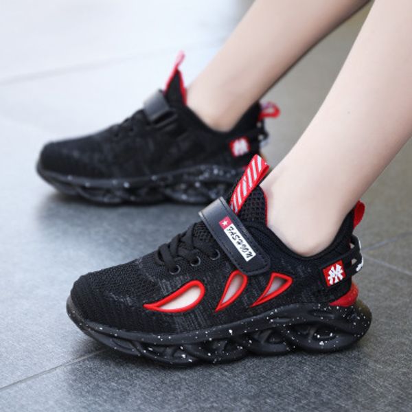 

summer new kids light hole shoes mesh boys sport sneakers children shoes boys fashion casual soft trainerzapatos niÃ±os2838, Black;red