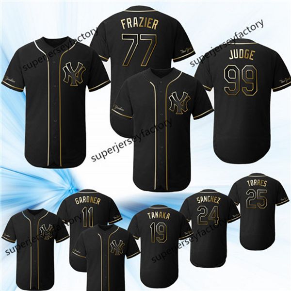 

99 Aaron Judge 2019 Golden Edition jerseys Gary Sanchez Jacoby Ellsbury Masahiro Tanaka Didi Gregorius Giancarlo Stanton Yankees Jersey
