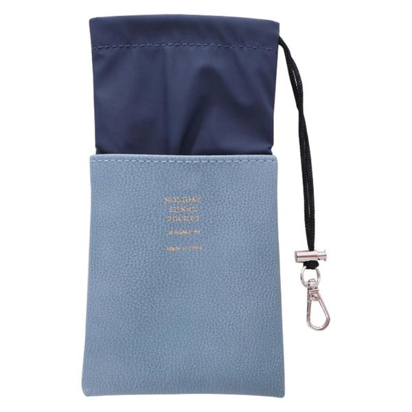 

storage pouch stamping soft portable waterproof pu leather eyewear case carry glasses bag anti dust travel drawstring, Silver