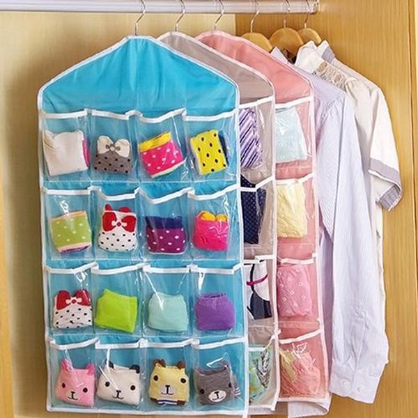 

16 pockets wardrobe door wall hanging holder shoe organiser storage rack bag