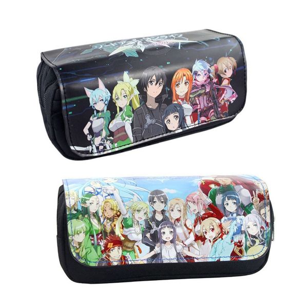

creative animation big zipper pencil case canvas large pen box kawaii pencilcase for gifts bags cute school stationery supplies