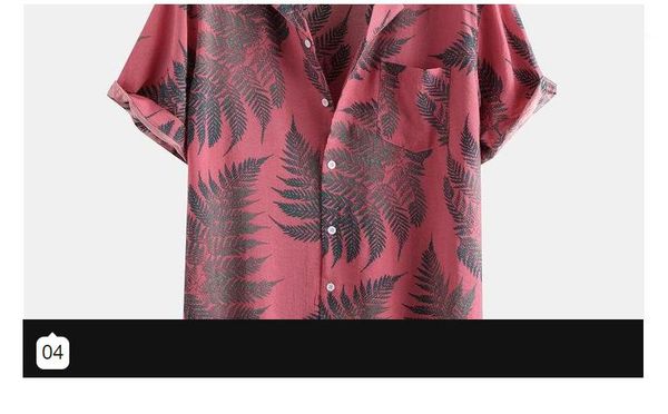 

male designer seaside resort style shirt mens sumemr short sleeve shirt print lapel neck loose, White;black