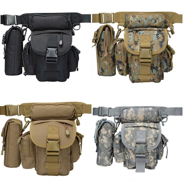 

qsa9e multi-functional kettle waist fans tactical leg sports cycling backpack outdoor camouflage bicycle running kettle waist bag hanging ba, White