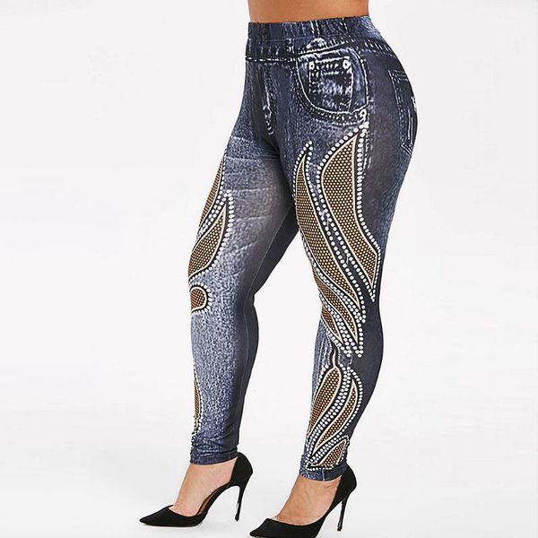 

womens pants fashion women's like hollow-out printed high-waist elastic trousers pants casual #40%, Black;white