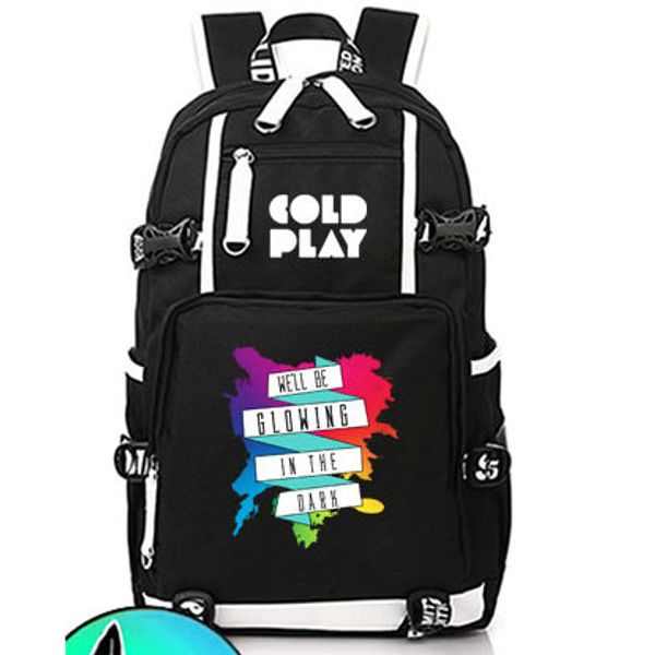 

coldplay backpack cold play day pack pop rock band school bag print packsack computer rucksack sport schoolbag outdoor daypack