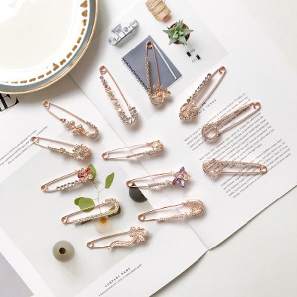 

2019 vintage gold brooch pins double head simulation pearl large big brooches for women wedding jewelry accessories, Gray