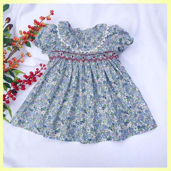 

kids dresses for 2020 summer baby girls infant party doll smocked dress 1-3 years toddle baby princess wedding party boutiques, Black;pink