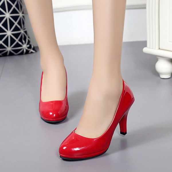 

women high heels 2019 autumn new waterproof platform stiletto casual single shoes europe america large size work shoes cs02, Black