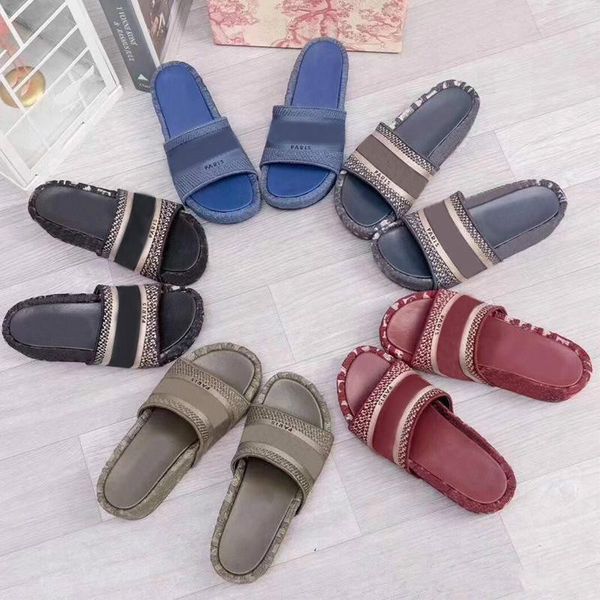 

designer woman slippers fashion beach thick bottom cartoon slippers luxury alphabet lady sandals platform high heel slippers large size 42, Black