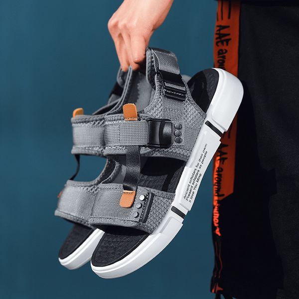 

sandals men's summer casual shoes 2020 new fashion wear slippers men's personality summer outdoor dual-use sandals, Black