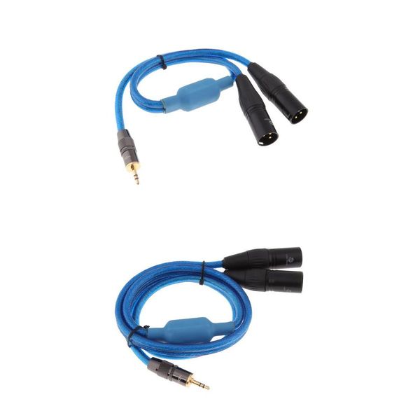 

2pcs 3.5mm 1/8inch jack plug to dual xlr male plug audio cable 0.5m+1m