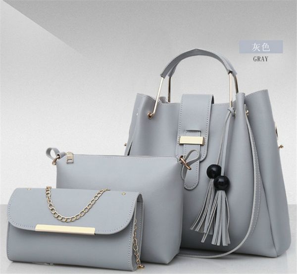 

new women pure color pearl tassel mother bag three piece shoulder bag fashion ph-cfy20061635