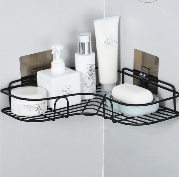 2019 Bath Corner Shelf Black Iron Art Bathroom Shower Shampoo Holder Shelves Storage Rack Basket From Angehome 13 34