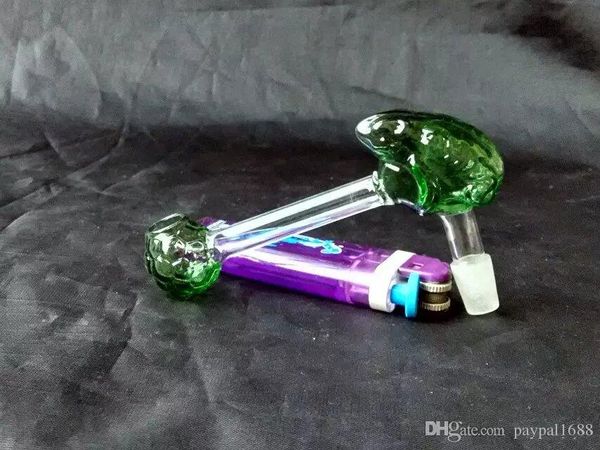 Sapo bongs futebol panela de vidro acessórios, tubos de vidro fumadores coloridos mini-multi-cores Tubos melhor mão Glas colher