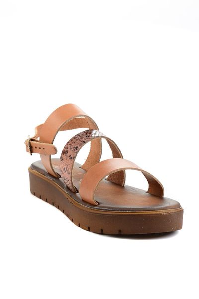 

Bambi Genuine Leather Tan Snake Women 'S Sandals H06859766