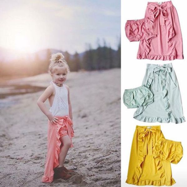 

Seller Newborn Infant Kids Baby Girl Casual Cotton Shorts Pants Ruffle Hemlines Princess Dress Beach Summer Outfits 1-6Y
