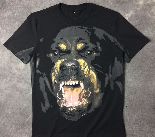 

2018 new fashion arrival rottweiler dog print tee t shirt short sleeve cotton for men women, White;black