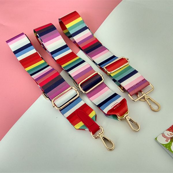 

hjkl rainbow color female bump replacement bag straps color accessories bag with adjustable straps widened extended belt, Black