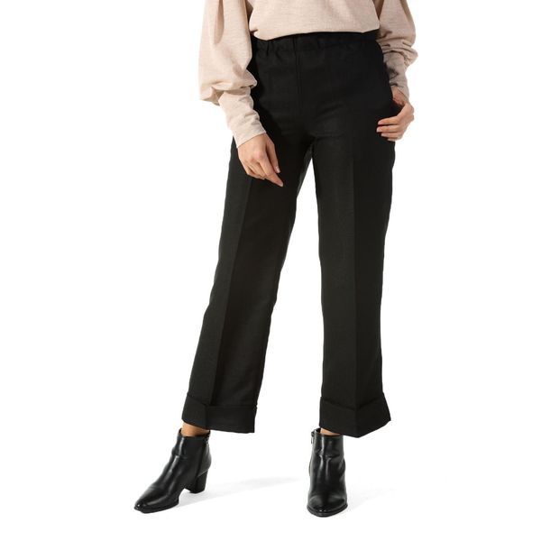 

pockets bell-bottom hijab pants, Black;white