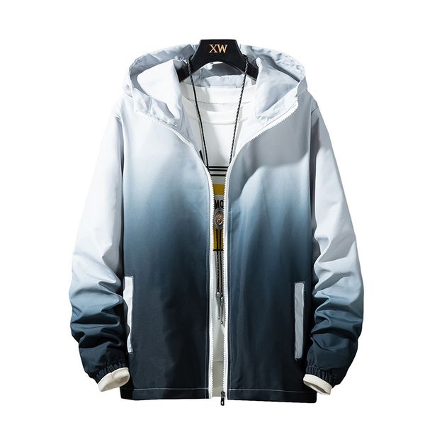 

men's jackets 2021 les spring men jacket casul streetwear hooded colorful gradient coats windbreaker outwear regular, Black;brown