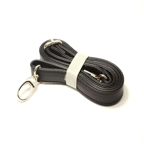 

140cm women handbags belts strap pu leather shoulder bag strap solid color bag with silver hardware new diy purse handle, Black