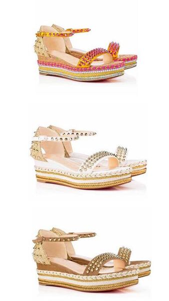 

deep fashion red bottom wedges madmonica braided rope wedge ankle strap spikes gladiator sandals ladies summer sandals high heels, Black